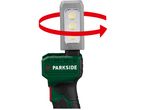 Фенер Parkside с въртяща се глава и три LED светлини.
