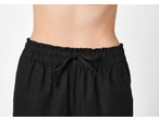 Pantaloni de damă ESMARA, pantaloni negri din in cu șnur în talie.