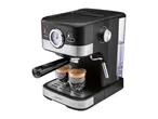 SilverCrest espresso machine with two cups of coffee, a temperature gauge, and a steam wand.