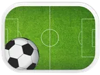 Voetbalveld met bal, ideaal om mee te spelen.