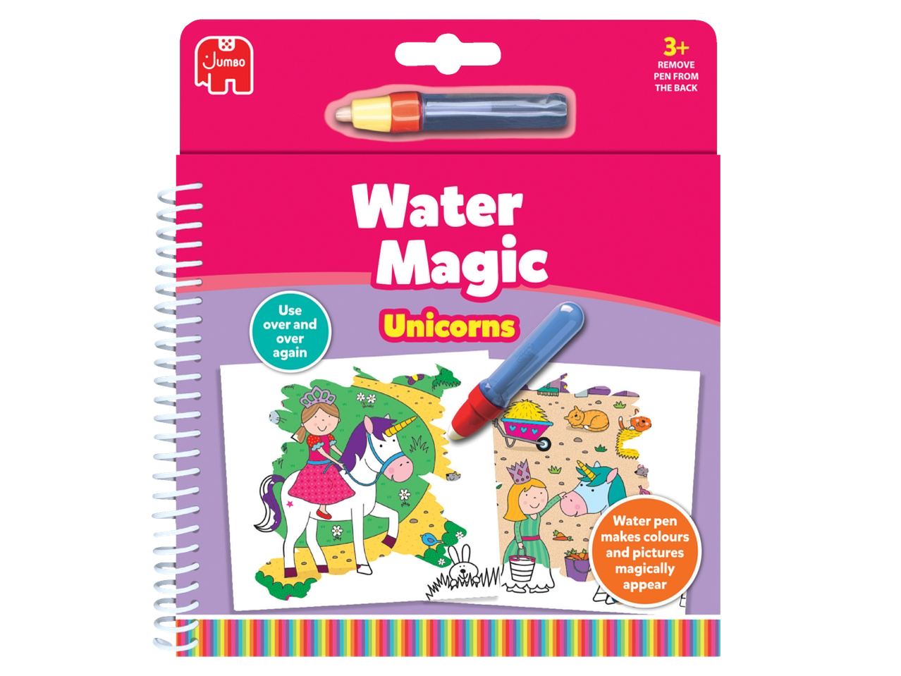 Cartea magică Jumbo de colorat cu unicorni și stilou cu apă.