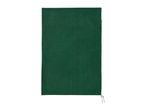 Dark green fleece sleeping bag liner with drawstring closure