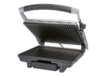 SILVERCREST® Panini Grill, open with ribbed cooking plates