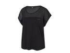 CRIVIT Ladies' Premium Sports Top in black with mesh details and logo.