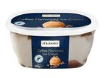 Coffee flavoured ice cream tub with a Rainforest Alliance cocoa seal, 200g.