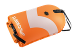 CRIVIT Open Water Swimming Buoy, orange with white logo, black straps, and inflation valve