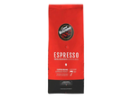 Червена опаковка кафе на зърна за еспресо с надпис „Espresso“ и „7/10 интензитет“.
