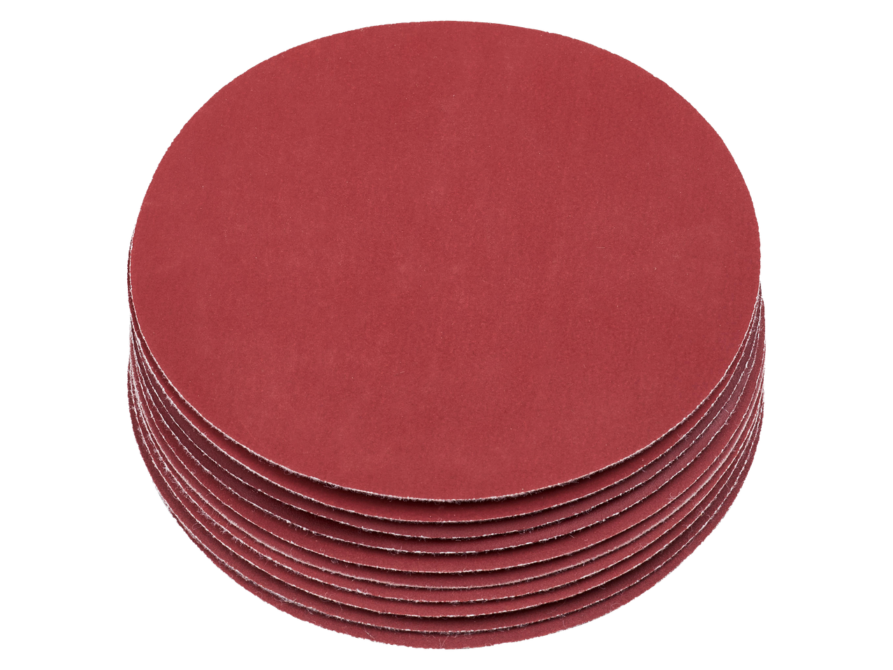 Halom piros csiszolópapír korong fekete háttér előtt