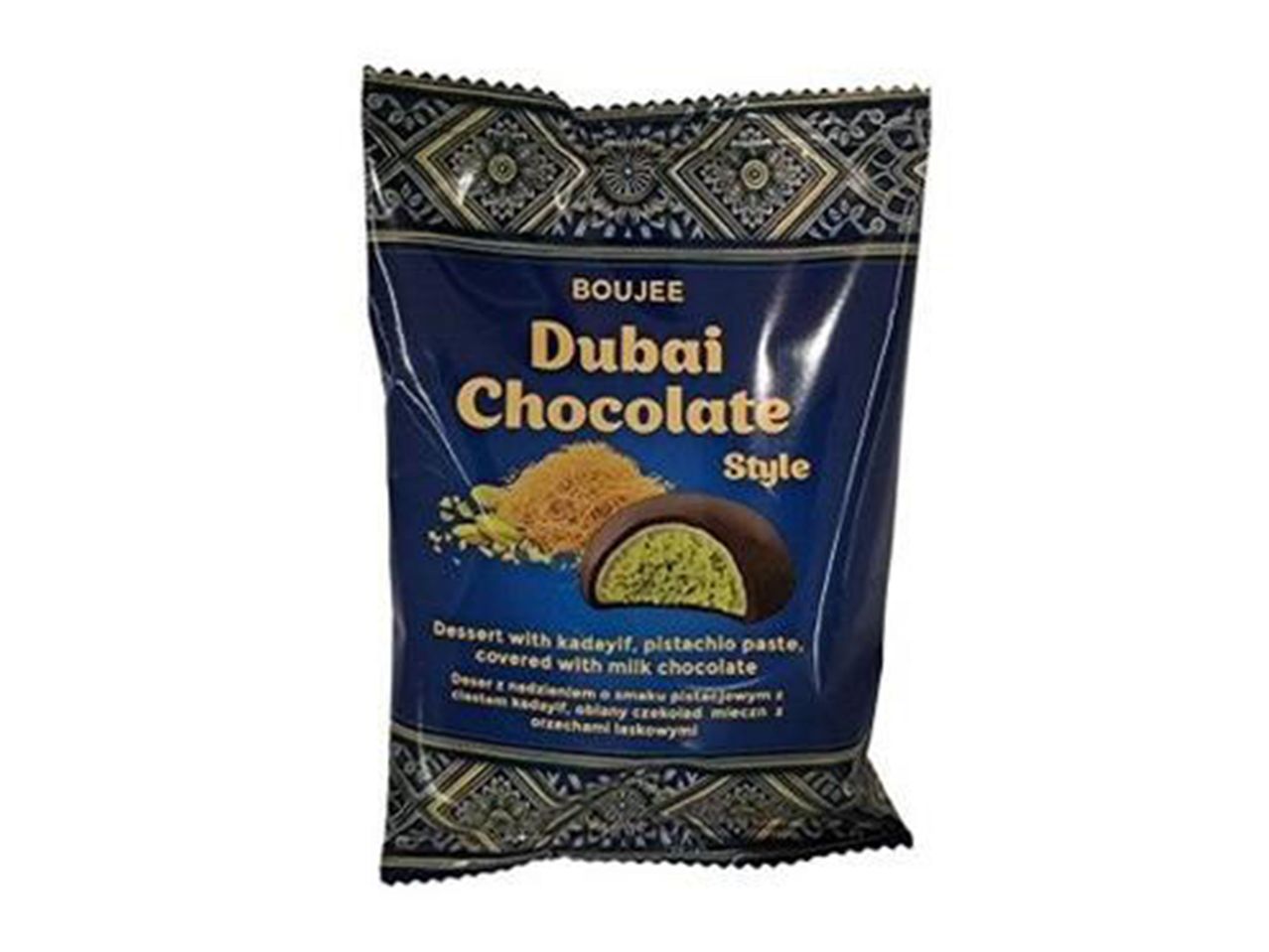 Pachet de ciocolată Dubai Style cu desert de fistic și kadaif.