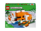 Lego Minecraft: The Fox Lodge, featuring foxes, a villager, and other details.