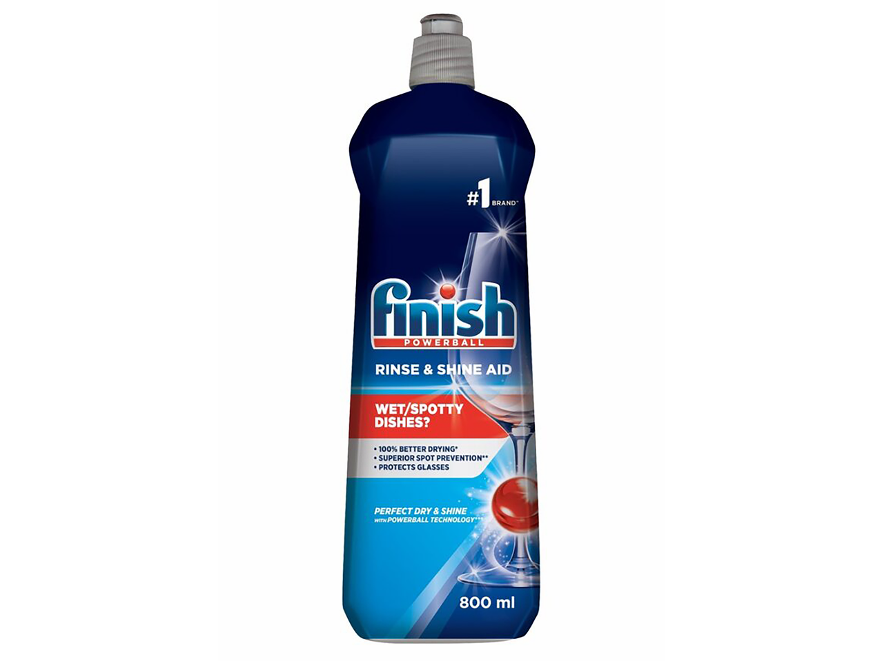 Finish Powerball Sjaj za sudove, 800ml, za mokro/flekovito posuđe, bolje sušenje i sprečavanje mrlja.