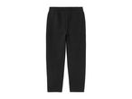 Black sweatpants with elastic waistband.