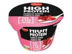 Iogurte Milbona High Protein com sabor a framboesa e romã.