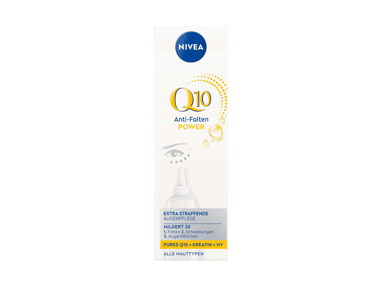 Packung Q10 Anti-Falten Power Augenpflege für alle Hauttypen.