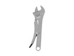 Adjustable wrench with a measuring scale and a black and grey handle, 10'-250mm.