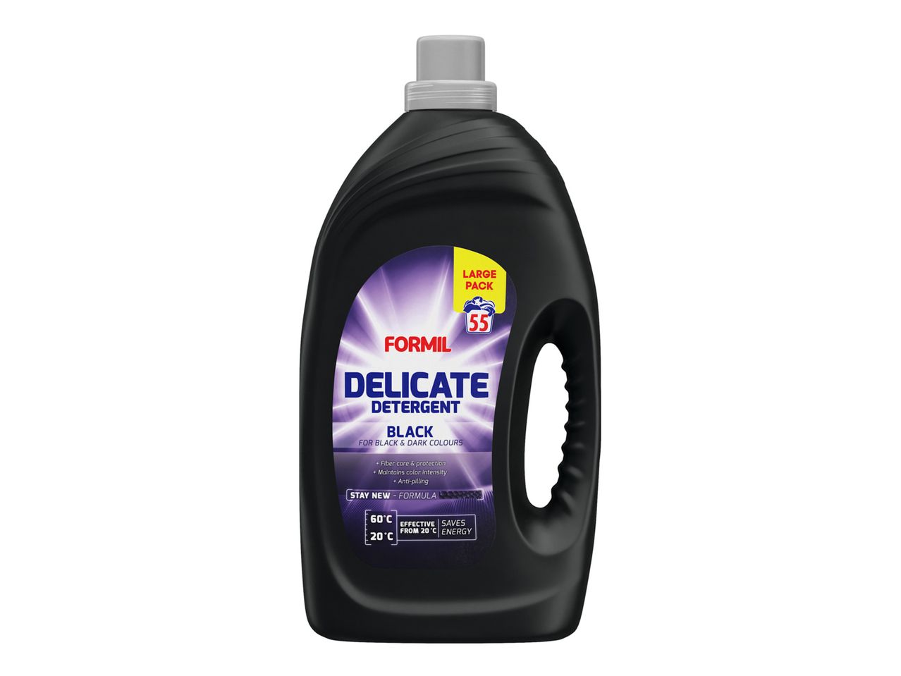 Formil Delicate pralni prašek za črne in temne barve.