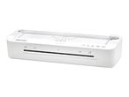 White laminator with integrated paper trimmer, featuring A4 and A5 size guides.