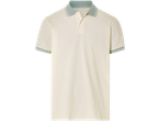 Kremasta kratka polo majica s tirkiznim rubom.