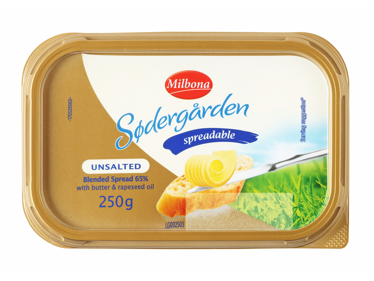 Milbona Södergården, namaživa rastlinska mast brez soli, 250g.