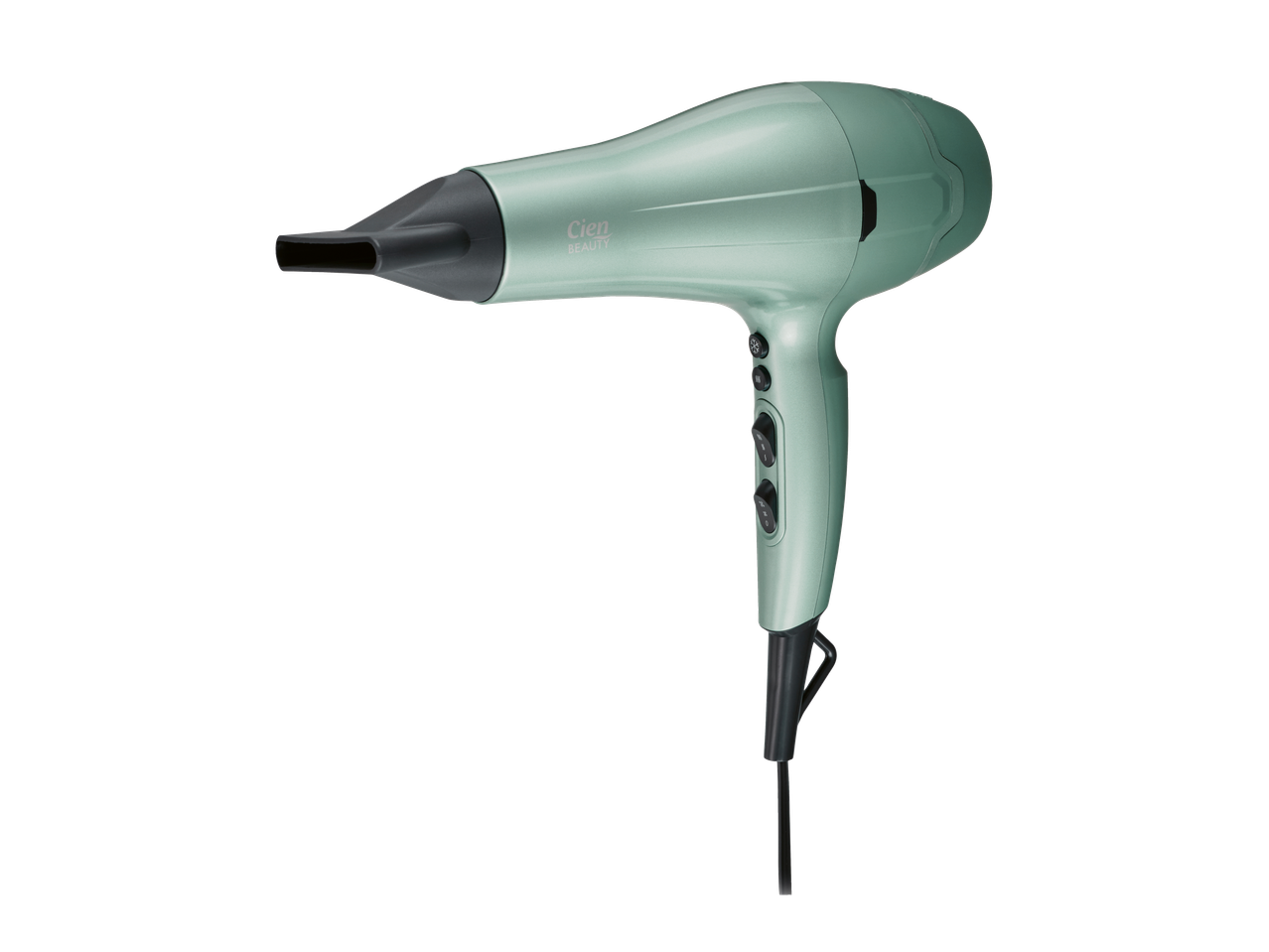 Uscător de păr Cien Beauty verde mentă cu duză concentratoare.