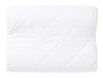 White quilted mattress protector with a wavy stitch pattern