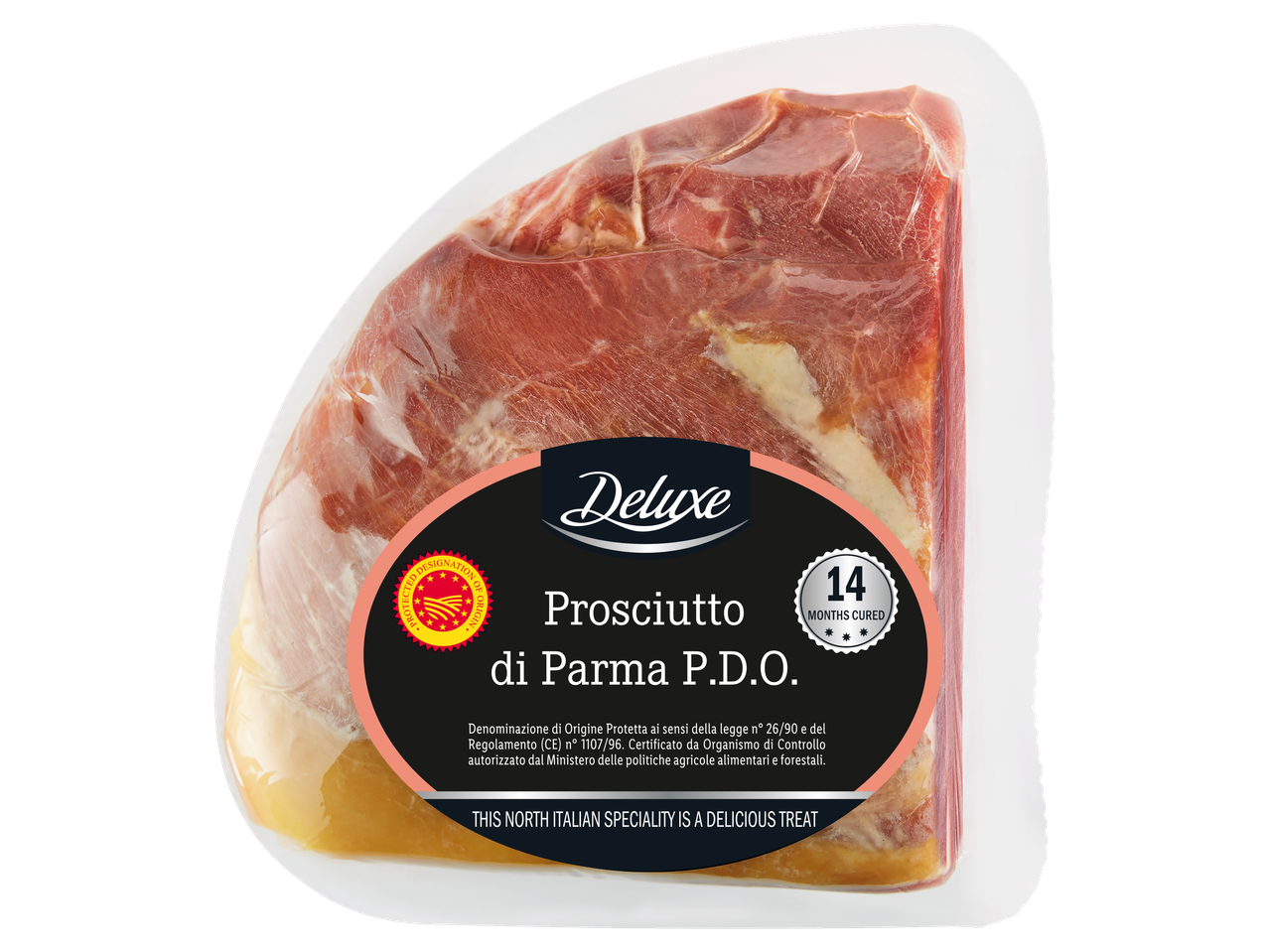 Deluxe Prosciutto di Parma P.D.O.: 14 mēnešus nogatavināta Itālijas delikatese.