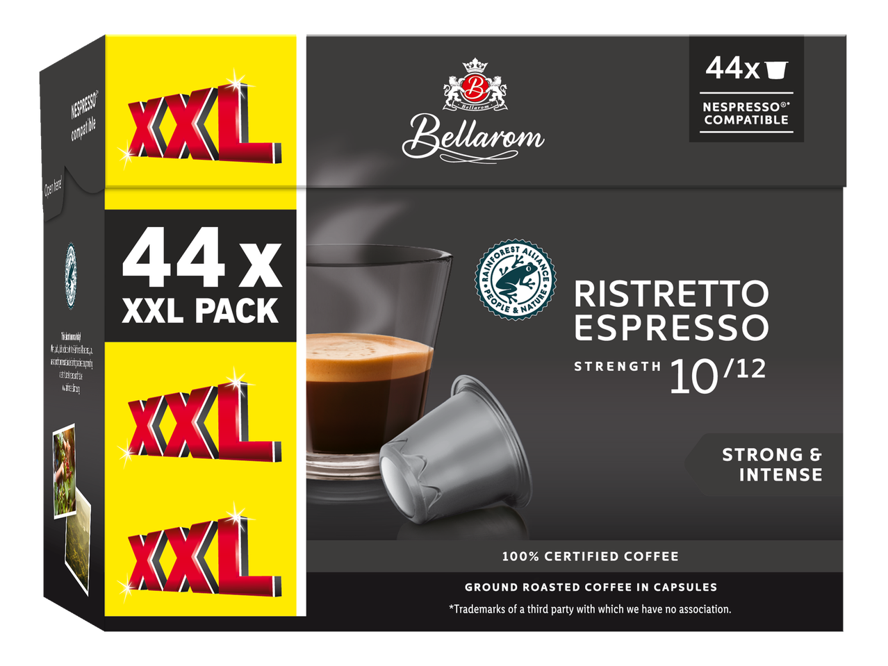 44 cápsulas de café Bellarom Ristretto Espresso, compatíveis com Nespresso.
