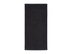 Black bath mat with horizontal stripes