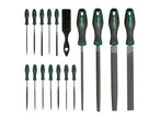 Parkside brand file set with various sizes and a file cleaning brush.