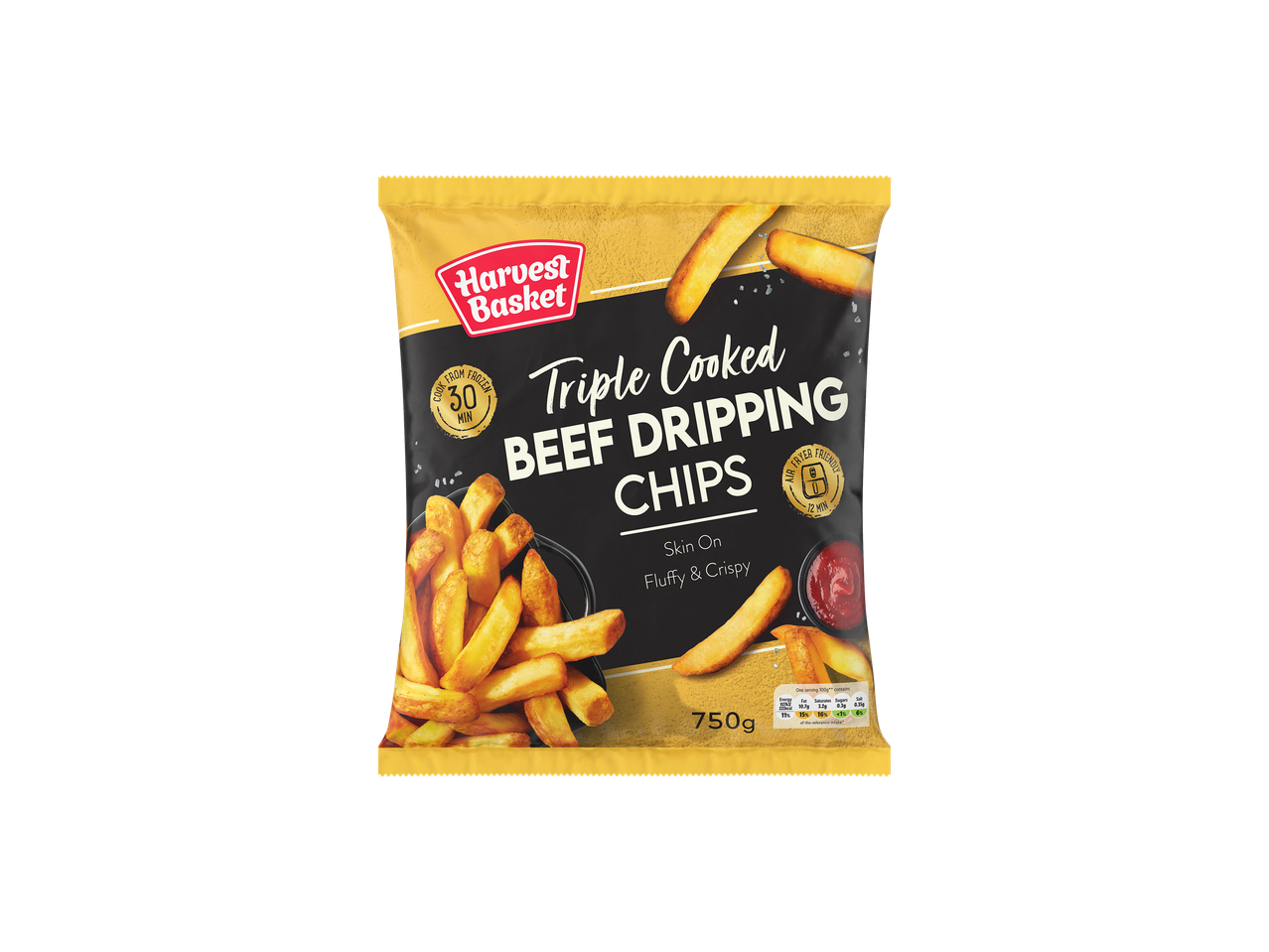 Harvest Basket: Triple cooked beef dripping chips, fluffy & crispy.