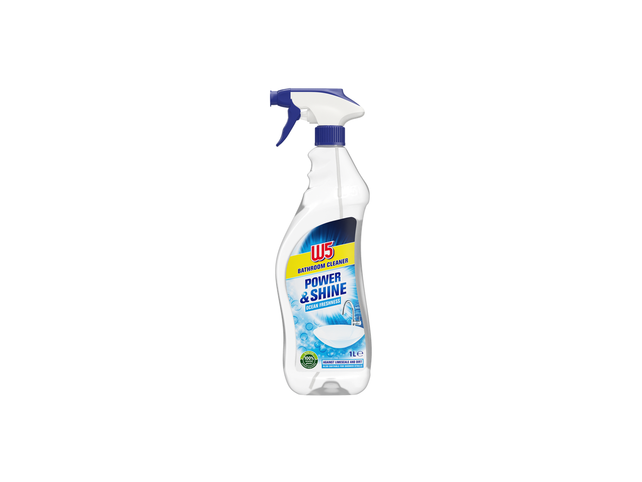 W5 Power & Shine fürdőszobai tisztító, 1L, óceán frissesség illattal.