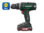 Parkside cordless drill from Lidl, shown with battery.