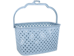 Jes Collection® Kućni pomoćnik: Svijetloplava plastična košara s ručkom i pletenim dizajnom.