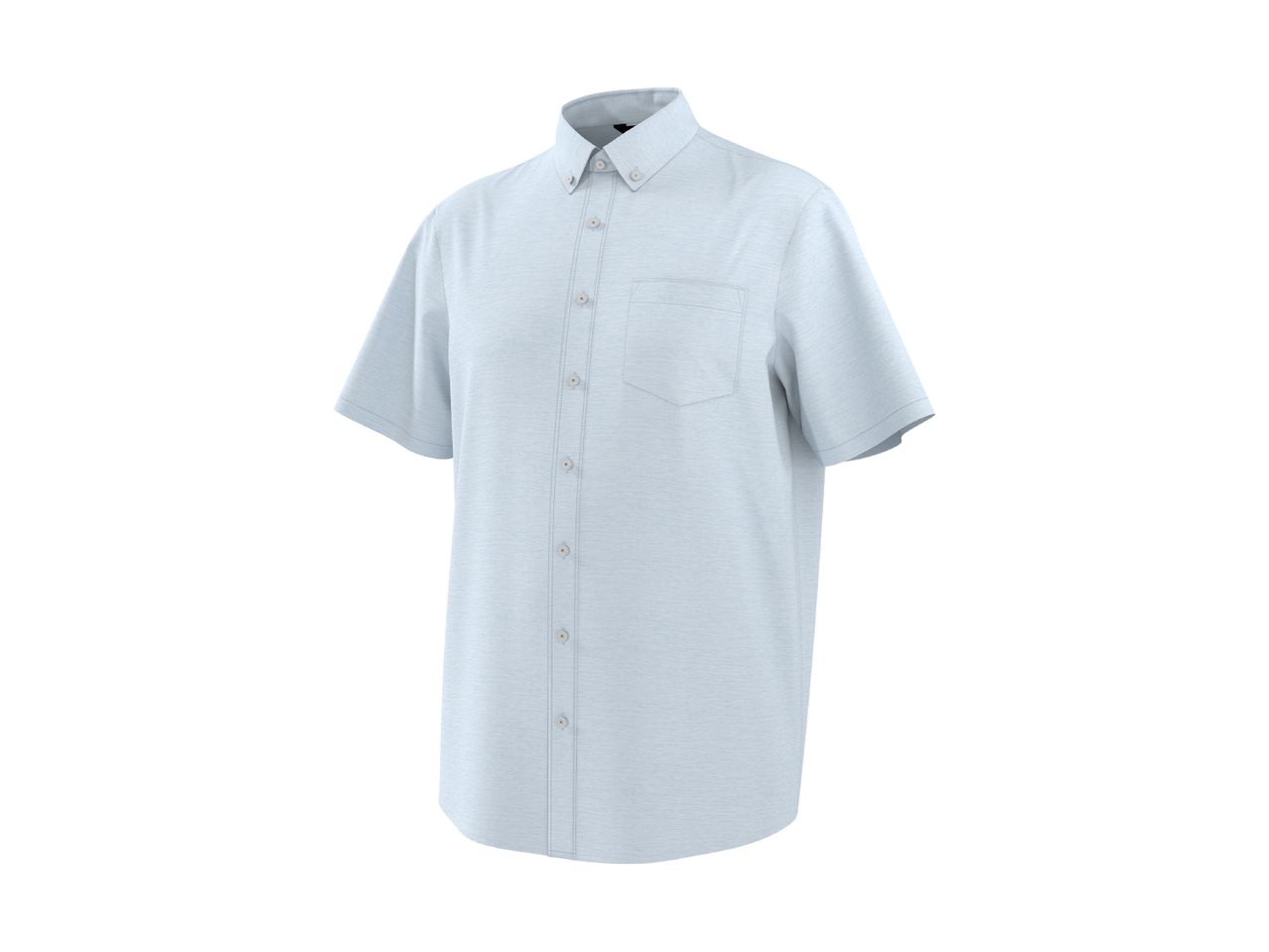 Light blue short-sleeved button-down shirt with a chest pocket