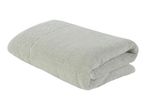 A folded, light gray bath towel.