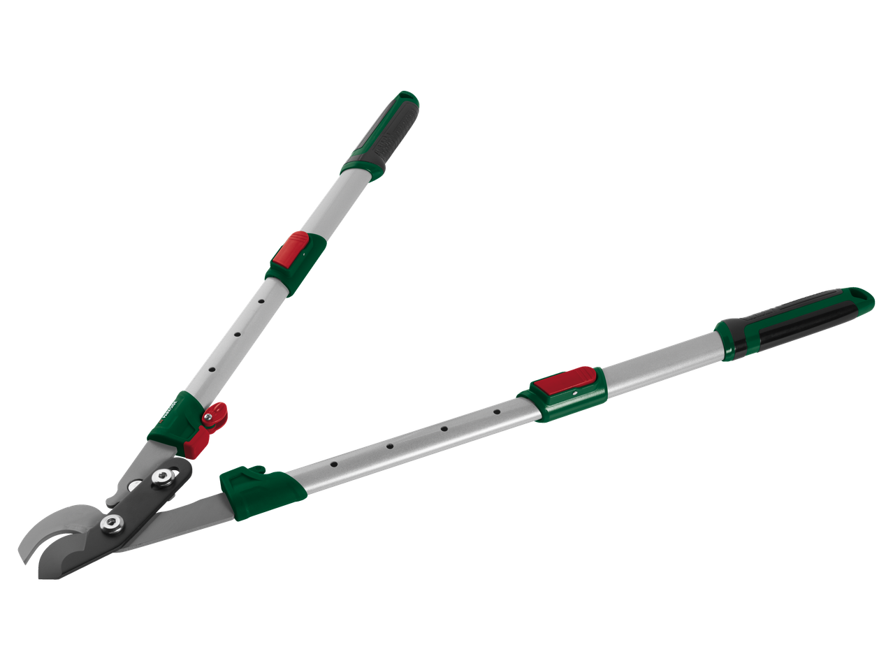 PARKSIDE® Extendable Bypass/Anvil Lopper with green and red accents.