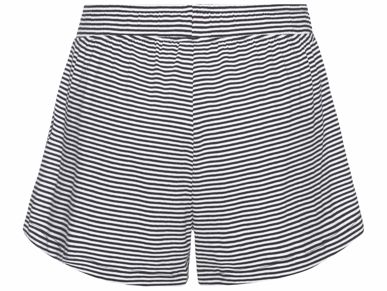 Short en jersey rayé noir et blanc.