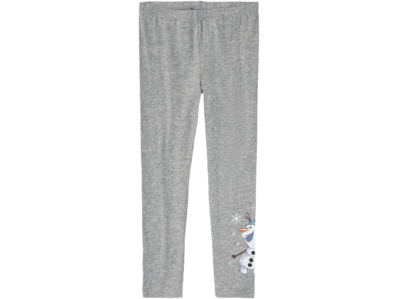 Grey leggings featuring Olaf from Frozen.
