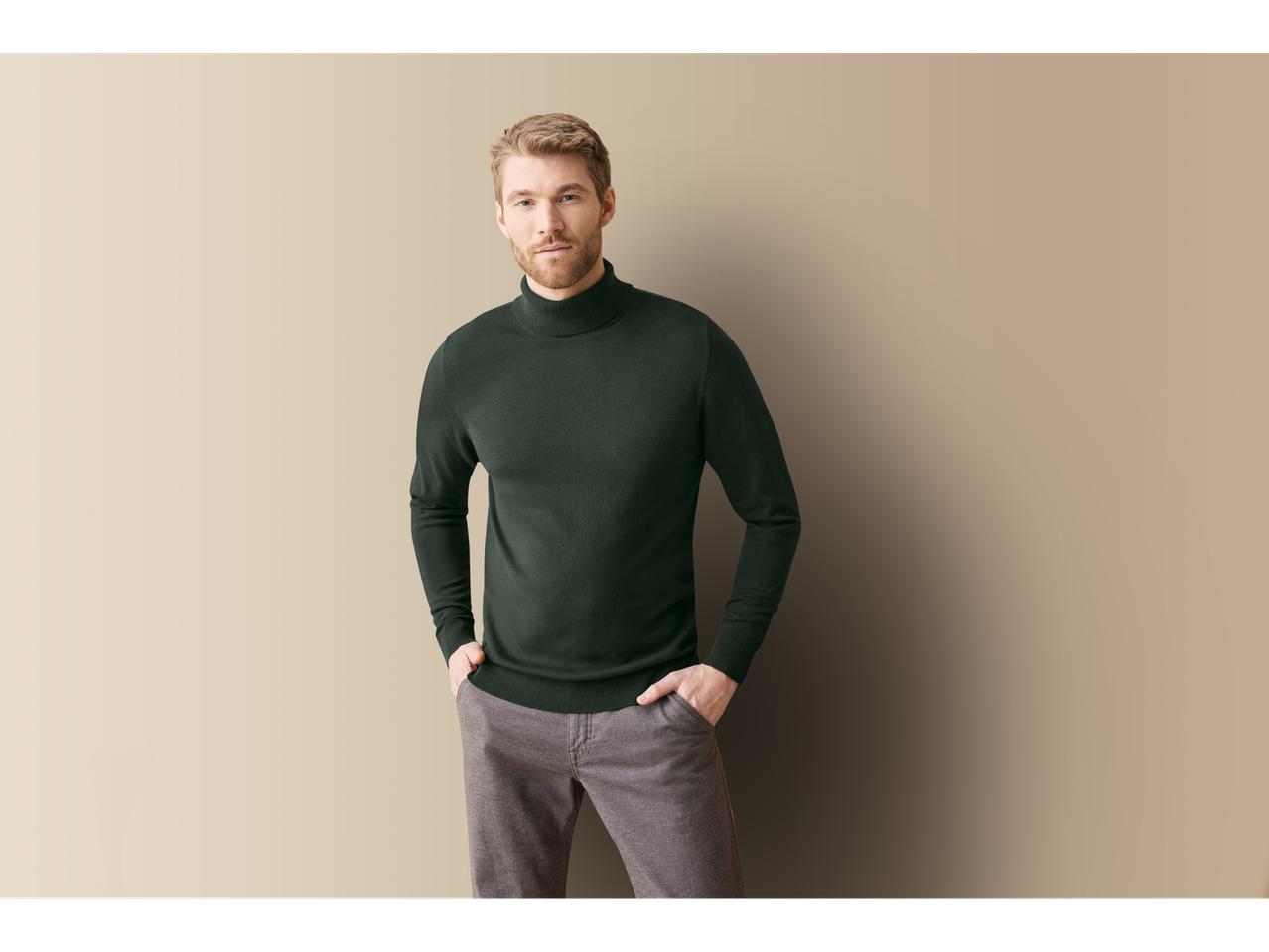 LIVERGY® Sweter z golfem męski