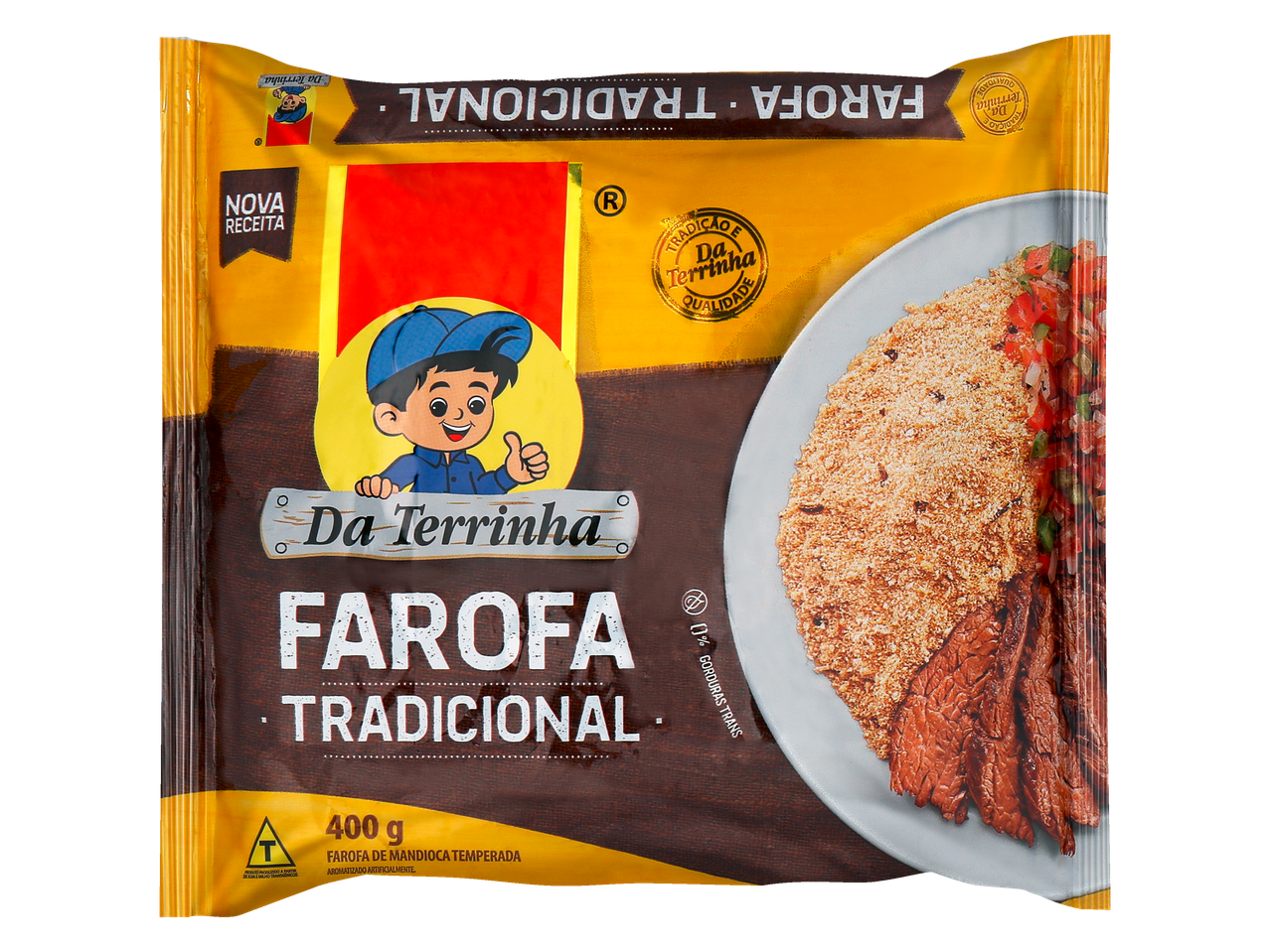 Farofa Tradicional Da Terrinha com carne.