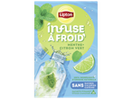 Infusion froide menthe et citron vert, sans sucres, calories ni caféine, avec 15 sachets pyramidaux.
