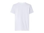 Back view of a plain white short-sleeved t-shirt.