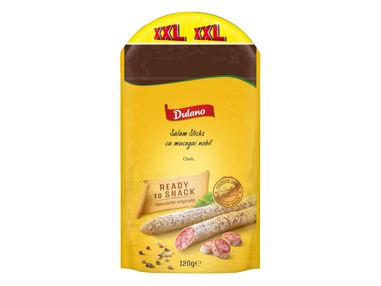 Dulano Salam Sticks cu mucegai nobil, aromă clasică, 120g.