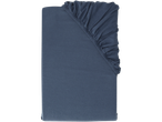 Livarno dra-på-lakan i bomullsflanell, vikt, mörkblå