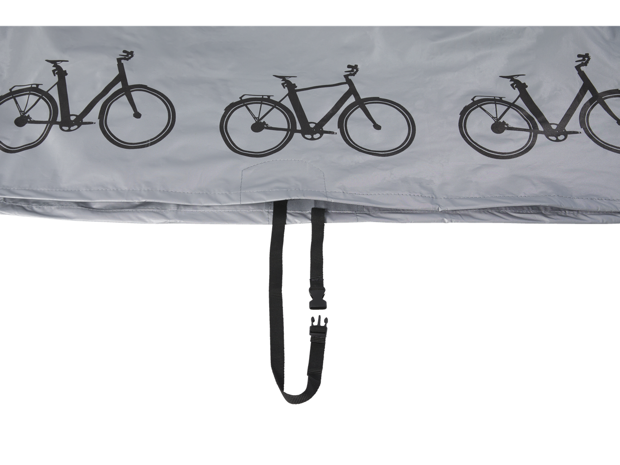 Husă pentru bicicletă cu curele de fixare.