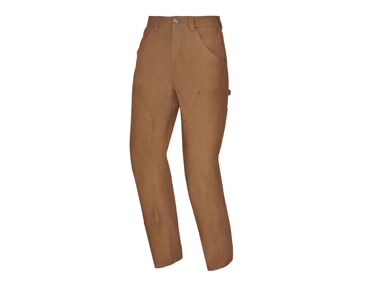 Pantaloni da lavoro marroni con tasche e rinforzi sulle ginocchia