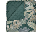 Cuvertură LIVARNO cu imprimeu de frunze tropicale în tonuri de verde și bej.