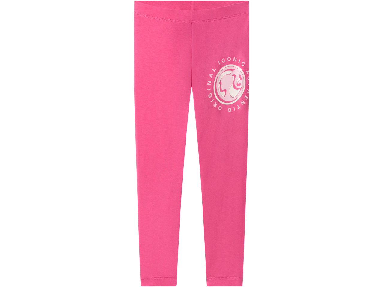 Rožinės sportinės kelnės su Barbės logotipu ant dešinės kojos