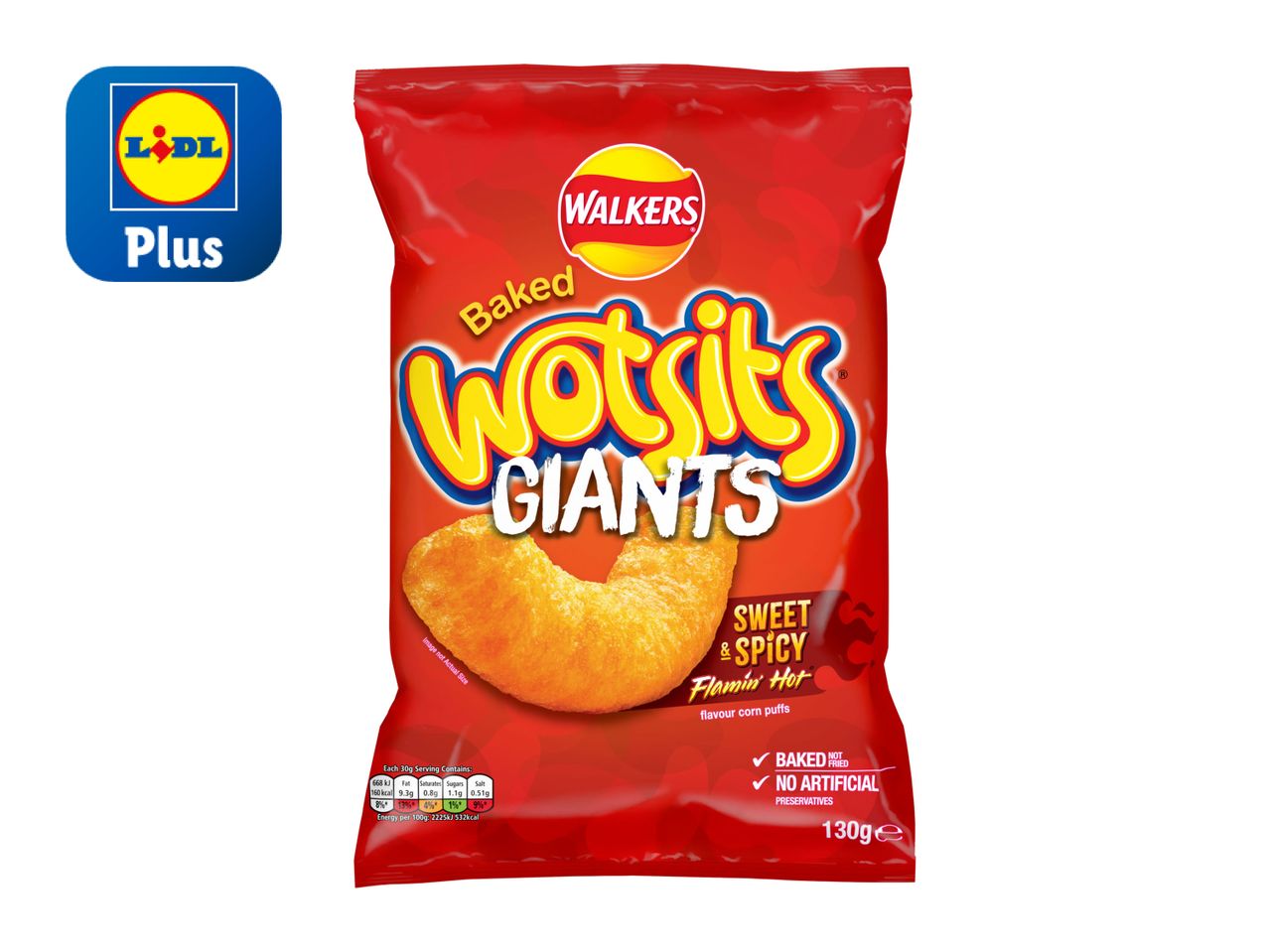 A bag of Walkers Wotsits Giants cheese and onion flavour crisps.