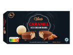 Gelatelli karamel ijsjes met cacao laag.